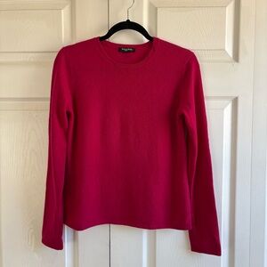 Madison Studio S 100% Cashmere Raspberry Pink Sweater Preppy Career Quiet Luxury